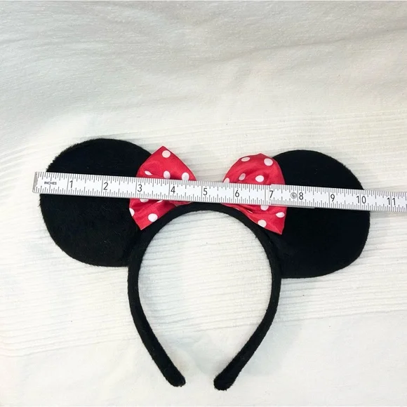 Disney Minnie Mouse Ears Headband with Red Polka Dot Bow - Picture 4 of 7